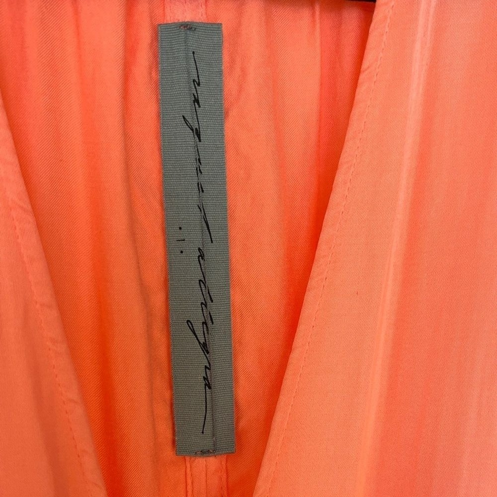 Raquel Allegra Daydream‎ Gathered Satin Maxi Dress In Orange Sunset Medium - Picture 2 of 12